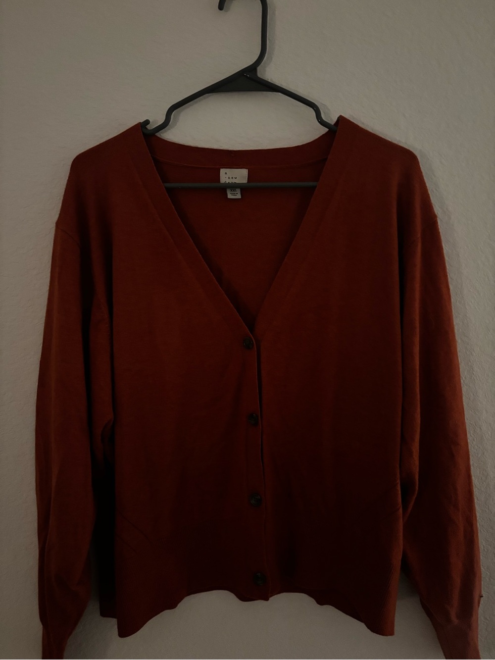 A New Day Women’s V-Neck Button Cardigan Sweater - Rust